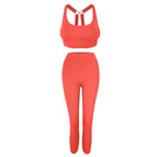 Women yoga suits sports bra hip fitness pants two-piece tight-fitting sports set girls running dancing clothing 9104-6150