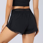 New sports shorts summer mesh breathable anti-glare spell yarn high waist slim running fitness training yoga pants 6130
