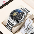 CHENXI Watch Men's Mechanical Watch Moon Phase New Butterfly Clasp Steel Automatic Mechanical Watch 8859