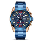 Megir Men's Watch Business Sports Multi-Function Timing Steel Belt Quartz Watch 2063