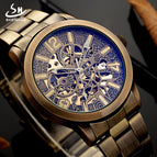 Men watch Fashion Casual Bronze Retro Hollow luminous Mechanical Automatic men Watch SH54