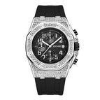 Men's Watch Retro Personalized Diamond-Embedded Large Dial Timing Function Luminous men casual Quartz Watch 2665