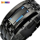 SKMEI Creative Watches Sport Watch Men Stainless Steel Strap LED Display Watches Waterproof Digital Watch