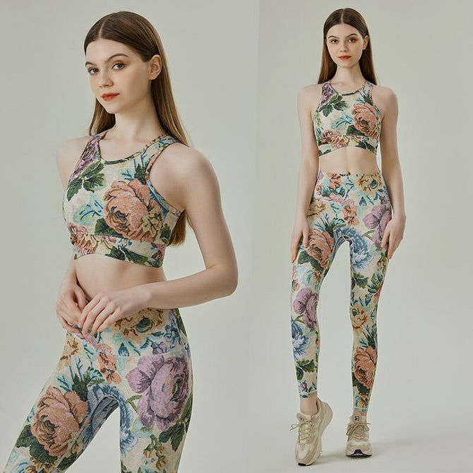 Spring and Summer New Yoga Clothes Cross Back High Strength Fitness Suit High Waist Hip Lifting Sports Fitness Pants for Women 723+181