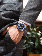 KIMSDUN new diamond-encrusted black water ghost automatic mechanical watch fashion luminous men's watch waterproof watch K-1268A-silicon