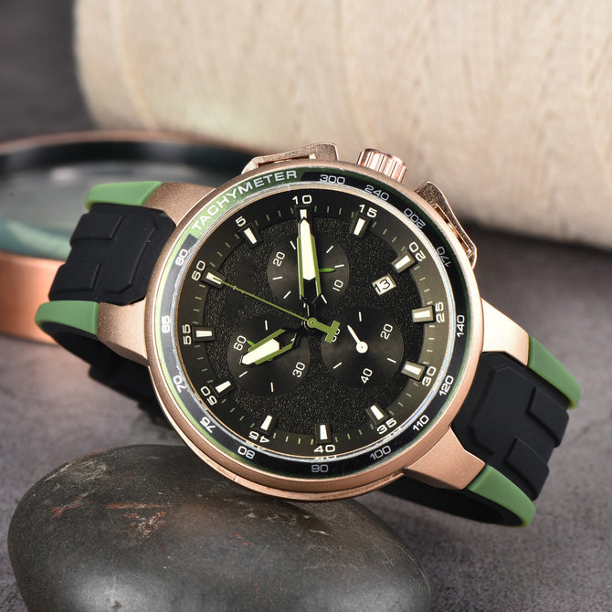 2023 New men watch Hot Sale Three-Pin Fashion Casual Men's Tape calendar casual Watch 45613