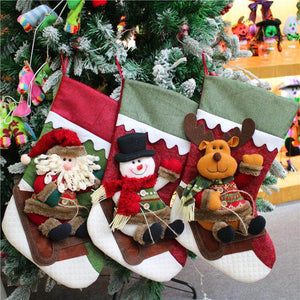 3pcs Christmas decoration socks Christmas gift socks hanging ornaments Christmas socks decoration Santa Claus snowman deer Christmas decoration socks