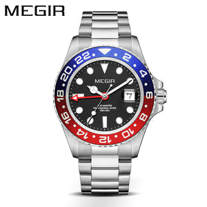 High-End Megir Men's Watch Luminous Calendar Large Dial Business Quartz Watch casual men's watch 8405