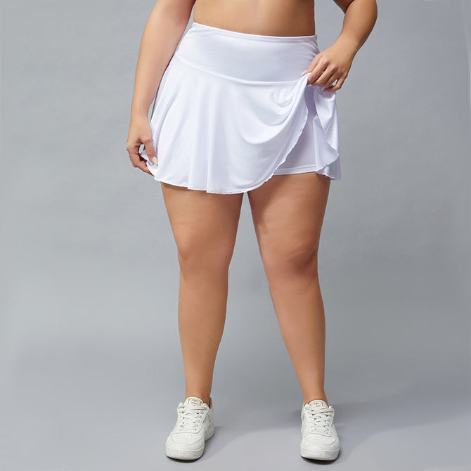 Lulu plus Size Fitness Shorts Women's Anti-Exposure Outdoor Quick-Drying Breathable Tennis Skirt Running Fitness Pleated Skirt KK109