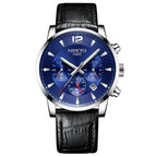 NIBOSI 2329 Watch Quartz Watches Men Luxury Brand Golden Clock Male Casual Business Leather Waterproof Watch Leath belt