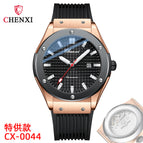 Chenxi Transparent base Calendar Men's Watch Live Broadcast Best-Seller on Douyin Silicone Band Fashion Quartz Watch Men CX0044