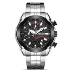 Megir Men's Watch fashion Large Dial Chronograph Calendar Luminous Waterproof Steel Belt Men's Watch 2065