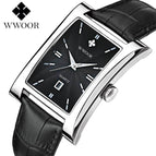 WWOOR Square Men's Watch Waterproof Calendar fashion casual Men's Watch 8017