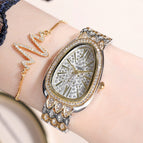 BW High-end Snake-shaped Bracelet Women's Watch Full Rhinestone Fashion Women's Watch Quartz Watch