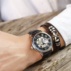 watch men's mechanical watch Roman numeral openwork transparent machinery steel men's watch