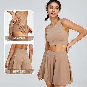 New High Waist Running Exercise Shorts Women's Anti-Exposure Quick-Drying Culottes Loose Fitness Shorts Breathable Yoga Pants