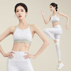 Yoga Fitness Suit Women's 2023 Summer New Running Gathering Vest Breathable Skinny Running Two-Piece Set ENY175