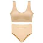 Underwear set women's no steel ring gathering comfortable breathable vest bra large size deep u sexy back plus size Panties and bra set 1602