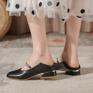 Mary Jane women's shoes college style thick heel women's shoes 2022 new Japanese square toe French single shoes women 189-22
