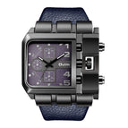 Oulm Large dial quartz men's watch casual belt male watches personality square watch for men