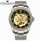 Fngeen Men's Watch Waterproof Fashion Student Men's Watch Double-Sided Hollow Automatic Mechanical Watch 8866