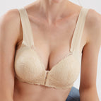 Large size underwear no steel ring bra front buckle seamless vest lace beautiful back large size underwear nursing bra W118