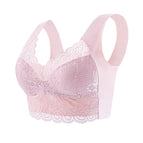 PLUS size Bra gathering beautiful back no steel ring lace wrap bra vest underwear one cup seamless sleep bra vest