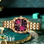 SENO Hot Sale Retro Small Square Watch Square Steel Ladies Watch Fashion Dual Calendar Quartz Watch S050