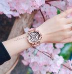 GUOU 6605 Fashion Women's Watches 2018 Ladies Watches For Women Watch Women Rotating Dial Leather Watch