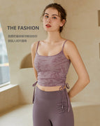 lulu yoga clothing suit female temperament high-end professional fitness clothing vest with chest pad sports running training set