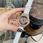 full diamond inlaid diamond rotary dial belt women's watch hollow transparent fashion women's watch feminine temperament five star