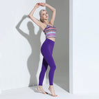 2023 Spring and Summer New Ethnic Print Yoga Suit Women's Professional Training Fitness Running Two-Piece Suit TZ-221119