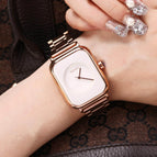 Fashion GUOU 8162 Top Brand  Steel No Fade Hardlex Rectangle Quartz Wristwatches Wrist Watch for Women Female Girls