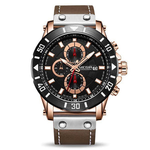 Chronograph Quartz Watches for Men Top Brand Luxury MEGIR 2081 Blue Men Sport Watch Clock Relogio Masculino Montre Homme Hour Time