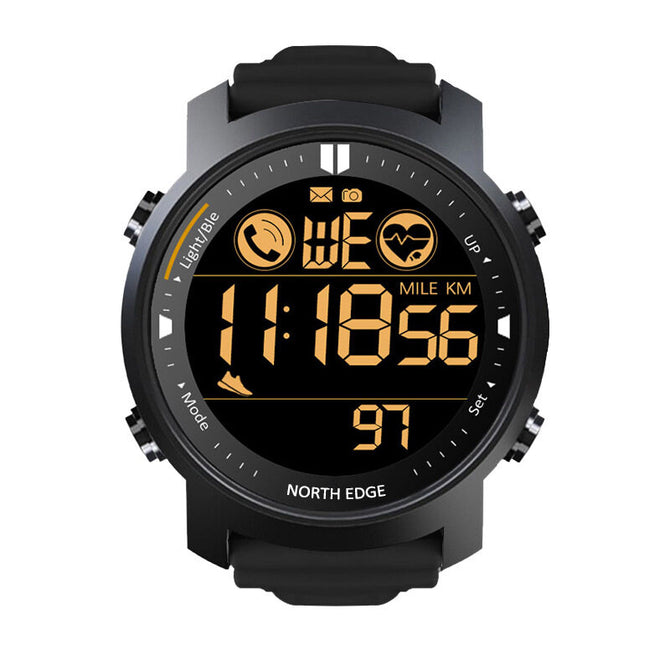 NORTH EDGE smart sports metal watch heart rate waterproof swimming bluetooth watches calorie consumption tactical  male watch.