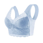 PLUS size Bra gathering beautiful back no steel ring lace wrap bra vest underwear one cup seamless sleep bra vest