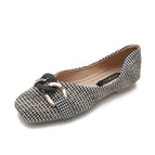Women's square shoes spring 2022 New women's metal buckles fashion student's office lady shoes 555-4