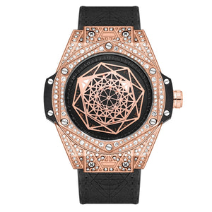 Pintime New men's watch Fashion and Fully-Jewelled Watch Men's Starry with Diamonds quartz Watch 8039