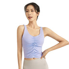 Yoga Vest Women's Summer High-End New Tight with Chest Pad Push up Sports yoga running fitness top