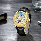 CHENXI new automatic mechanical watch men's waterproof simple business mechanical watch breathable leather strap watch CX-8803 leather
