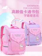 2023 New girl Cartoon College Primary School Student Schoolbag Girl Portable Burden Alleviation Care backbag