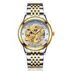 LAOGESHI dragon and phoenix steel strap couple watch mechanical hollow luminous waterproof watch automatic mechanical watch