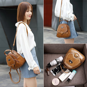 2021 women bag new retro single shoulder messenger lady small square soft leather large capacity backpack D213