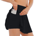 Lulu plus Size Fitness Shorts Women's Anti-Exposure Outdoor Quick-Drying Breathable Tennis Skirt Running Fitness Pleated Skirt KK109