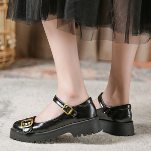 2022 new Mary Jane women's shoes platform uniform single shoes Japanese college retro Lolita small leather shoes