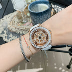 2023 New Ladies Watch Snowflake Hollow out See through Fashion Rotating Rhinestone Light Luxury Women's Watch 77023