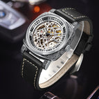 KIMSDUN men's watch double-sided hollow fully automatic mechanical trend antique carved waterproof men's casual watch K-2193A