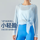 Yoga Blouse Long Knotted Long Sleeves Outer Match Quick-Drying Thin Sports Top Casual Loose Clothes DSL368