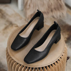 Square toe shoes women's 2022 new women's shoes casual soft shallow mouth women's thick heel Korean version 616-1