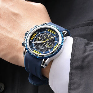 Megir Watch Men's Luminous Waterproof Chronograph Silicone Sports Watch Fashion Quartz Men's Watch 2143